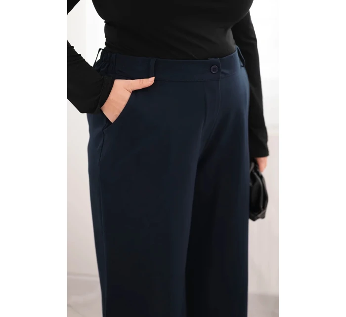 Dámske Plus veľkosť široké nohavice s opaskom Chocolate Dámske Plus veľkosť široké nohavice s opaskom Chocolate