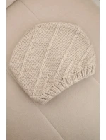 Dámská zimní čepice s ozdobným pletením a střihem béžová model 21878057 - K-Fashion