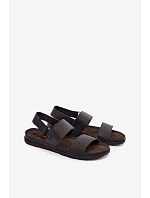 Kožené Pánské Sandály  Černé model 22200756 - Inblu