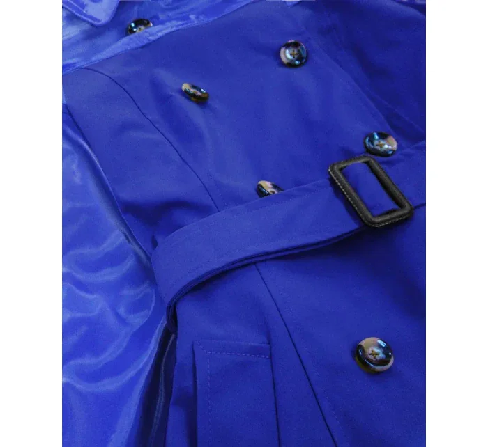 Svetlo modrý tenký kabát z rôznych spojených materiálov (YR2027)