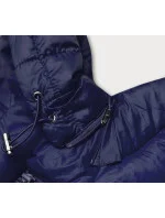 Tmavomodrá dámska prešívaná bunda pre prechodné obdobie (23M9001-221)