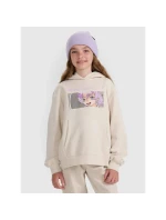 Dievčenská mikina bez prúžkov s kapucňou 4F 4FJRAW25TSWSF2294-11S
