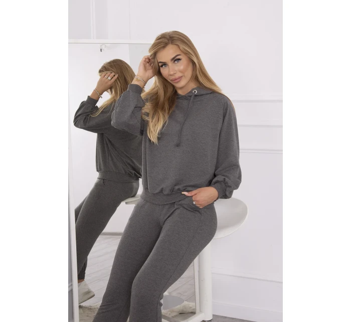 Sada model 18748990 s kapucí v grafitové barvě - K-Fashion Sada model 18748990 s kapucí v grafitové barvě - K-Fashion