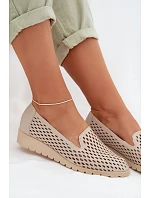 Dámske perforované čižmy RMR1628-23 beige - Jezzi