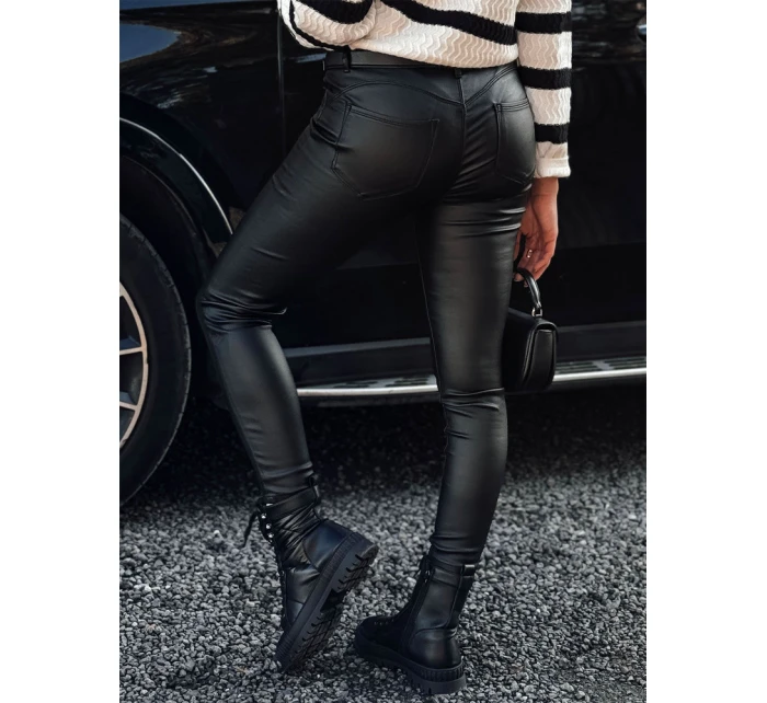 Dámske čierne voskované nohavice GLOSSTEP FashionStreet UY2194
