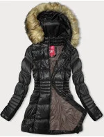 Černá dámská prošívaná bunda pro přechodné období model 18894355 - LHD Černá dámská prošívaná bunda pro přechodné období model 18894355 - LHD