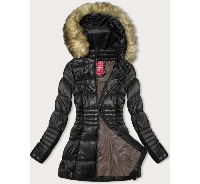 Černá dámská prošívaná bunda pro přechodné období model 18894355 - LHD Černá dámská prošívaná bunda pro přechodné období model 18894355 - LHD