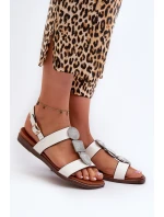 Dámské Ploché Sandály S Ozdobami model 21661469 Bílé - SERGIO LEONE