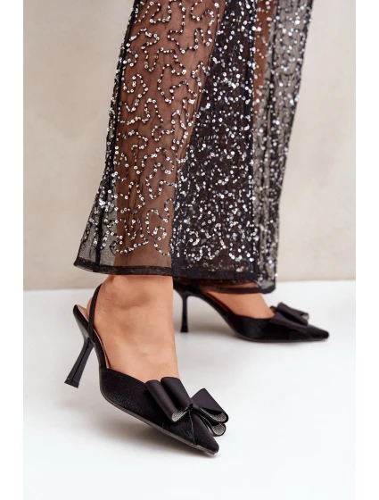 Textilní Lodičky S Mašlí Černé model 21681039 - Boto