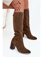 Dámské kozačky z přírodního semiše vyhřívané s olivové model 21712321 - SERGIO LEONE Dámské kozačky z přírodního semiše vyhřívané s olivové model 21712321 - SERGIO LEONE