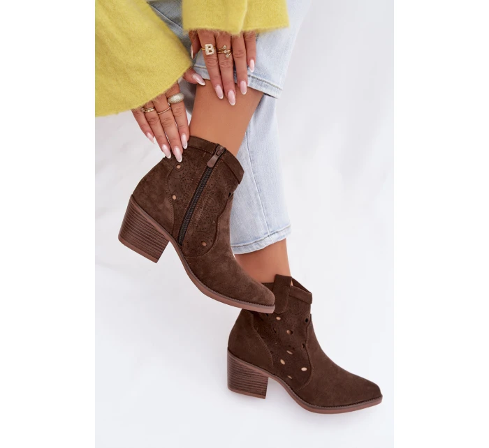 Dámské boty Kovbojky s vzorem čokoládové model 21935147 - Boto