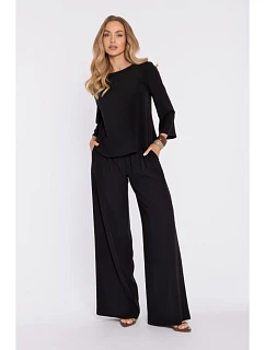 kalhoty s pasem a bočními kapsami černé model 22040547 - Moe