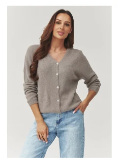 Zapínanie svetra model 223257 Makadamia