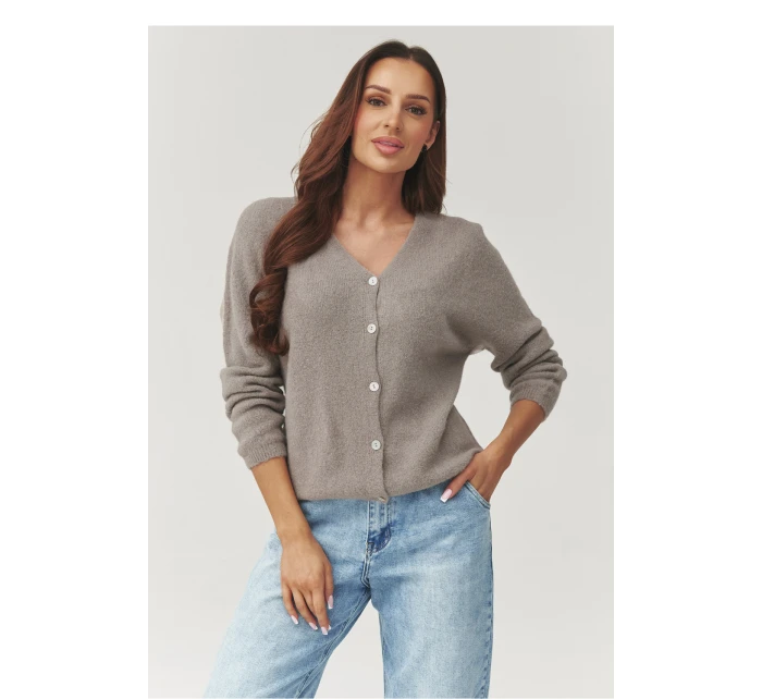 Zapínanie svetra model 223257 Makadamia