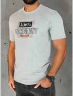 FashionStreet šedé pánske tričko s potlačou RX5406 FashionStreet šedé pánske tričko s potlačou RX5406