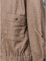 Krótka kurtka damska z stójką taupe model 22341054 - FashionStreet