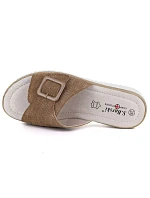 Dámske kožené žabky na platforme hnedej farby S.Barski 7002