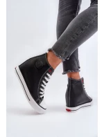 Trampki Damskie Na Koturnie Cross Jeans NN2R4005 Czarne