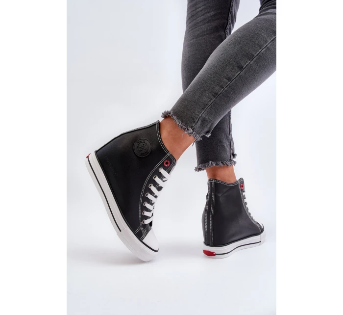 Trampki Damskie Na Koturnie Cross Jeans NN2R4005 Czarne