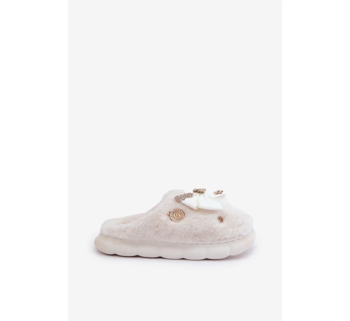 Hřejivé Pantofle S Mašlí A Bílé model 21680833 - Boto Hřejivé Pantofle S Mašlí A Bílé model 21680833 - Boto