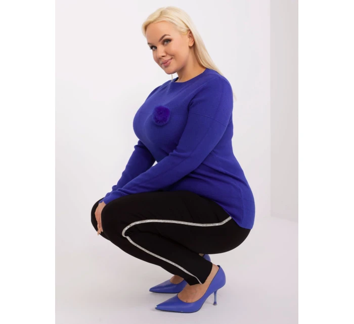 Sweter PM SW PM model 19319052 kobaltowy - FPrice Sweter PM SW PM model 19319052 kobaltowy - FPrice