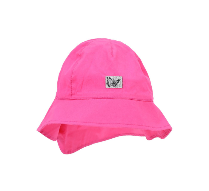 Yoclub Dievčenský letný klobúk s ochranou krku CLE-0121G-0800 Pink