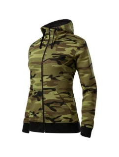 Camo Mikina na zips maskáčová zelená