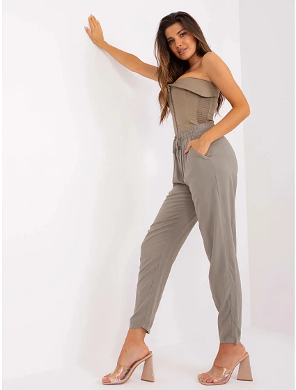 Dámské kalhoty model 18775295 Khaki - Sublevel Dámské kalhoty model 18775295 Khaki - Sublevel