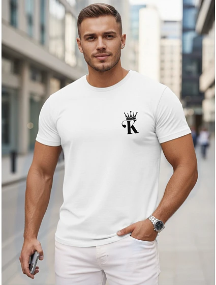 Tshirt męski z nadrukiem biały model 22182603 - FashionStreet