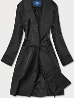 Tenký čierny dámsky kabát (AG5-011)