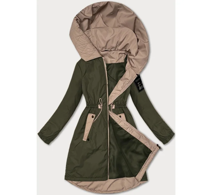 Dámská bunda v khaki barvě se v pase model 20829981 - S'WEST Dámská bunda v khaki barvě se v pase model 20829981 - S'WEST