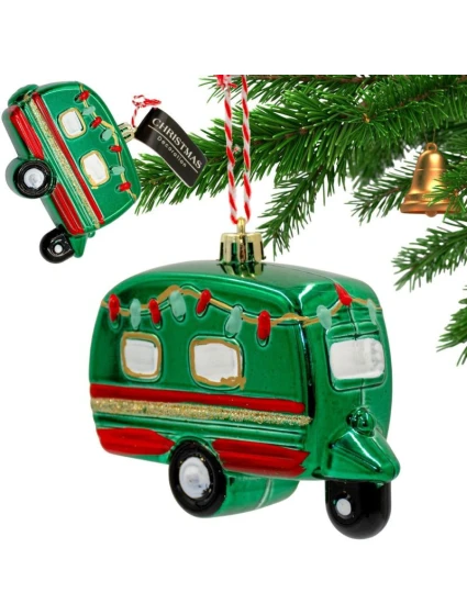 DEKORÁCIA ZÁVESNÁ OZDOBA KARAVAN ZELENÁ