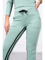 Súprava s dvojitými pruhmi tmavo mätová Súprava s dvojitými pruhmi tmavo mätová