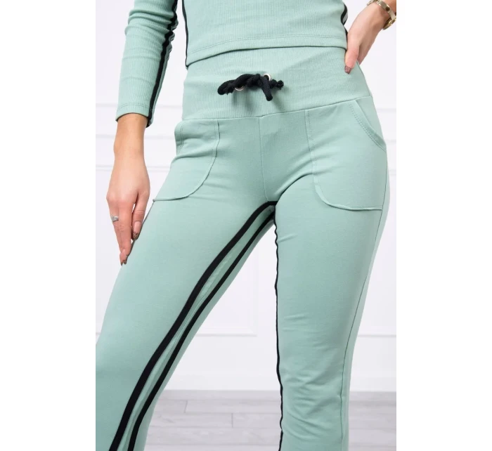 Súprava s dvojitými pruhmi tmavo mätová Súprava s dvojitými pruhmi tmavo mätová