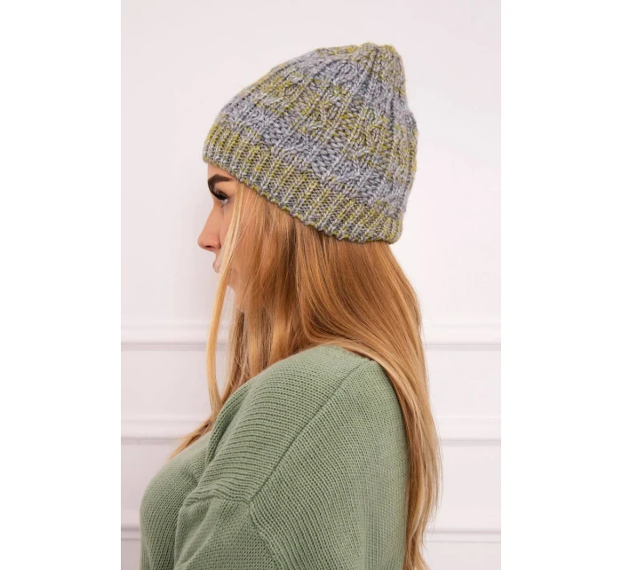 Fleecová čiapka Melisa K241 sivá+olivová Fleecová čiapka Melisa K241 sivá+olivová