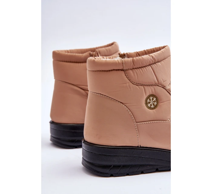 Śniegowce Damskie Ocieplane Beżowe Helis