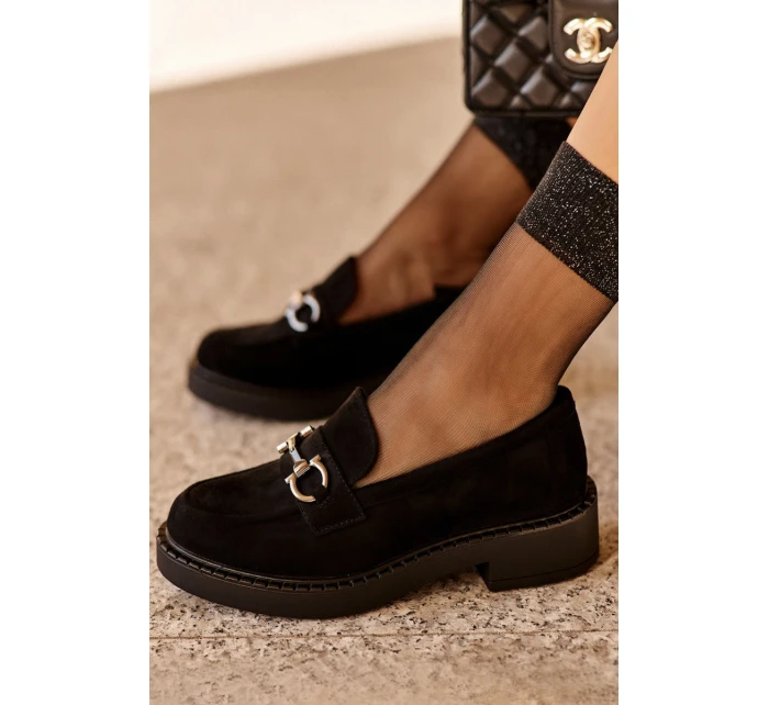 Dámské semišové Mokasíny černé model 21633341 - SERGIO LEONE Dámské semišové Mokasíny černé model 21633341 - SERGIO LEONE