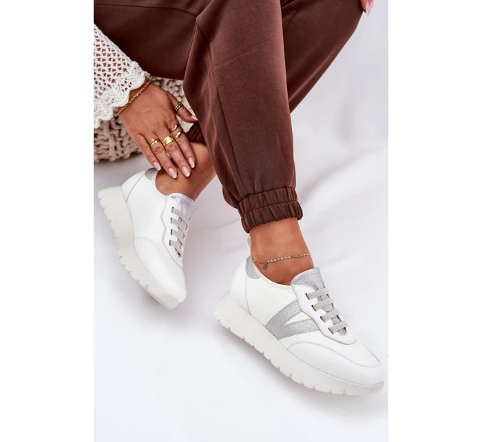 Buty Sportowe Damskie Na Platformie Vinceza 58510 Białe