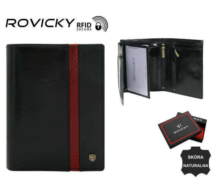 Pánske peňaženky Pánska kožená peňaženka N575 RVTP 3074 Bl čierna