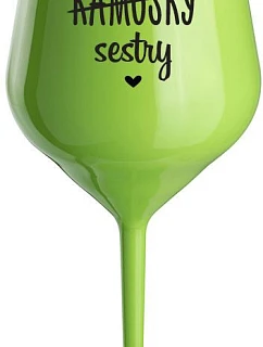 Fľaše - SISTERS - zelený nerozbitný pohár na víno 470 ml