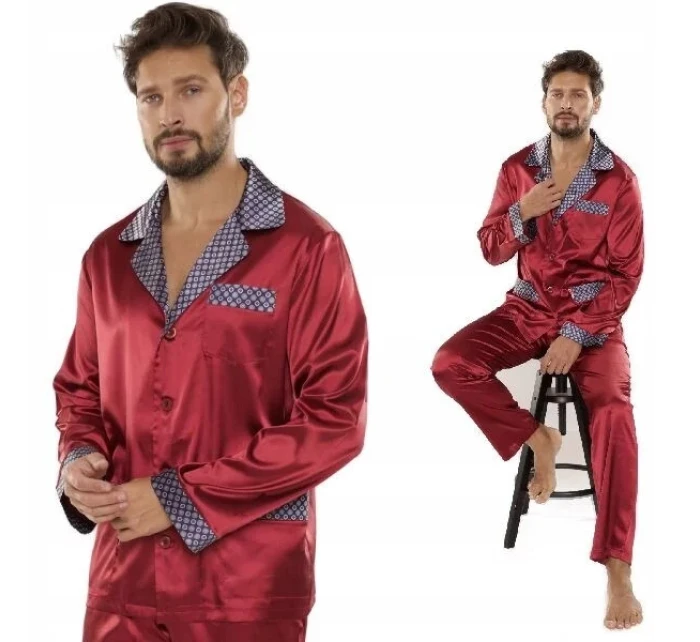 Pánske saténové pyžamo Satyna Adam 939 - De Lafense Pánske saténové pyžamo Satyna Adam 939 - De Lafense