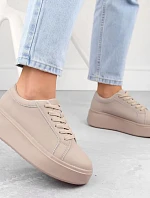 Dámska športová obuv na platforme W SP024 SK450A Beige - Sergio Leone
