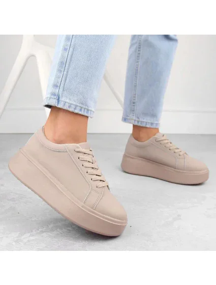 Dámska športová obuv na platforme W SP024 SK450A Beige - Sergio Leone Dámska športová obuv na platforme W SP024 SK450A Beige - Sergio Leone