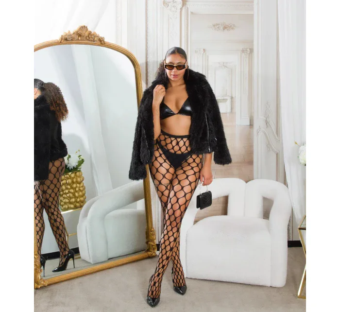 Sexy síťované punčocháče černé model 20904445 - In-style Fashion Sexy síťované punčocháče černé model 20904445 - In-style Fashion