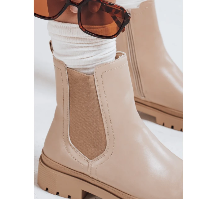 Dámské kozačky cream Dstreet model 21981491 - FashionStreet