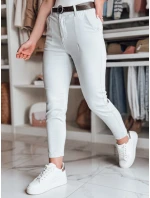 Dámské kalhoty slim fit s páskem světle šedé Dstreet model 21986213 - FashionStreet