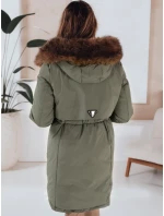 Dámská zimní bunda parka s kapucí zelená Dstreet model 21991264 - FashionStreet
