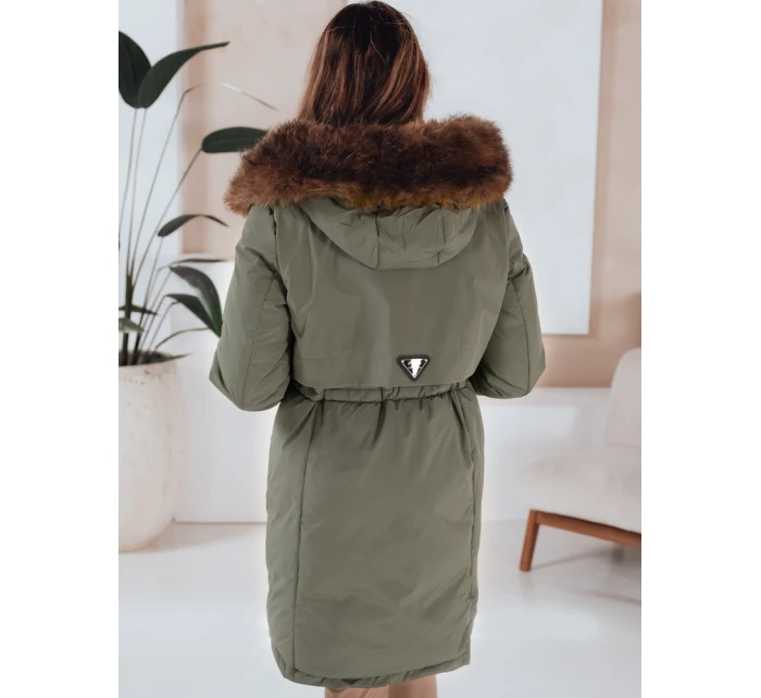 Dámská zimní bunda parka s kapucí zelená Dstreet model 21991264 - FashionStreet