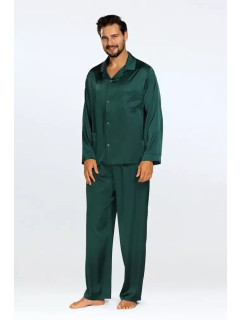 Pánské saténové pyžamo model 19669880 zelený - DKaren