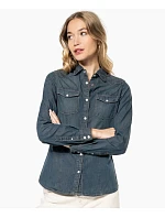 K Denim halenka s dlouhým rukávem 20.K blue model 22509896 - Kariban K Denim halenka s dlouhým rukávem 20.K blue model 22509896 - Kariban